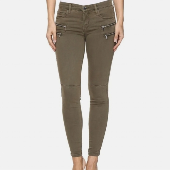Blank NYC Pants - Blanknyc Army Green Zipper Detail Jeans Check measurements for size